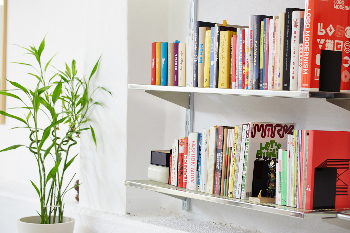 Shelf with books
